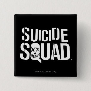 Badge Carré 5 Cm Logo blanc du peloton   de suicide
