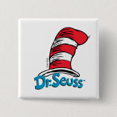 Badge Carré 5 Cm Logo chapeau de Dr Seuss (Devant)