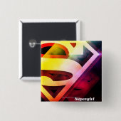 Badge Carré 5 Cm Logo couleur supergirl (Devant & derrière)