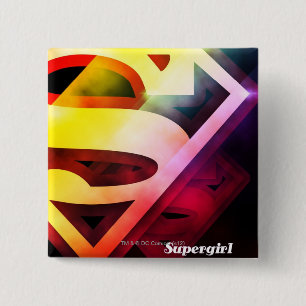 Badge Carré 5 Cm Logo couleur supergirl