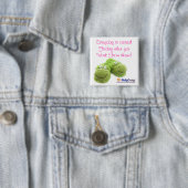 Badge Carré 5 Cm Logo de BabyCrazy, bouton. (En situation)