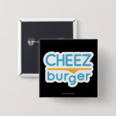 Badge Carré 5 Cm Logo de Cheezburger (couleur) (Devant & derrière)