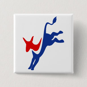 Badge Carré 5 Cm Logo de Democrat Donkey