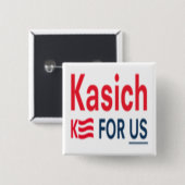 Badge Carré 5 Cm Logo de Kasich pour nous (Devant & derrière)