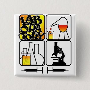 BADGE CARRÉ 5 CM LOGO DE LABORATOIRE 4 CARRÉS - ICONS DE LABORATOIR