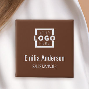 Badge Carré 5 Cm Logo d'entreprise Nom du personnel de l'employé Ba