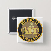 BADGE CARRÉ 5 CM LOGO D'INSIGNE DE LA TA - TECHNOLOGUE MÉDICALE - (Devant & derrière)