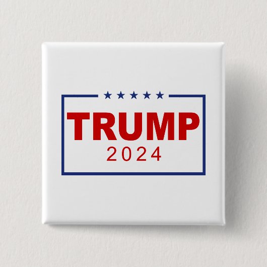 Badge Carré 5 Cm Logo du rectangle classique Trump 2024 (Devant)