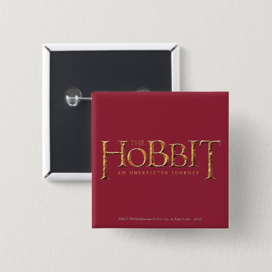 Badge Carré 5 Cm Logo Hobbit Texturé (Devant & derrière)