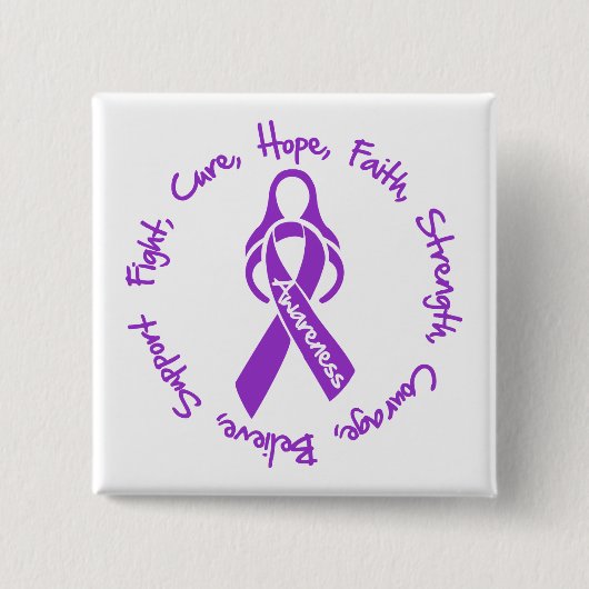 Badge Carré 5 Cm Logo Lupus Fight Cure Hope (Devant)