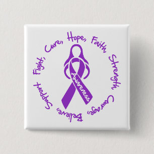 Badge Carré 5 Cm Logo Lupus Fight Cure Hope