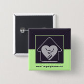 Badge Carré 5 Cm Logo sur mesure et promotion du texte personnalisé (Devant & derrière)