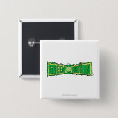 Badge Carré 5 Cm Logo vert de lanterne avec la lanterne (Devant & derrière)