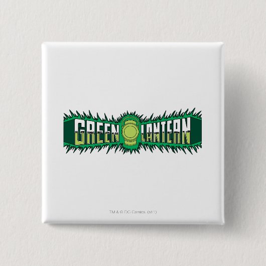 Badge Carré 5 Cm Logo vert de lanterne - flammes vertes (Devant)