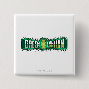 Badge Carré 5 Cm Logo vert de lanterne - flammes vertes