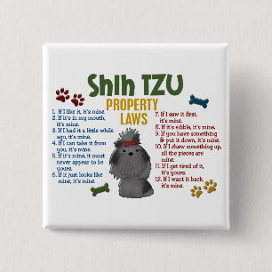 Badge Carré 5 Cm Lois 4 de propriété de Shih Tzu