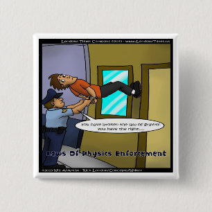Badge Carré 5 Cm Lois De Physique Et Gravité Drôle Cadeaux Et Tee -