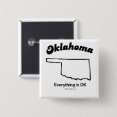 Badge Carré 5 Cm L'OKLAHOMA - T-shirts et Gea "de DEVISE d'ÉTAT de (Devant & derrière)