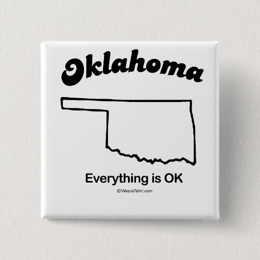 Badge Carré 5 Cm L'OKLAHOMA - T-shirts et Gea "de DEVISE d'ÉTAT de (Devant)