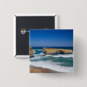 Badge Carré 5 Cm London Bridge, Great Ocean Road, Victoria, (Devant & derrière)