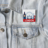 Badge Carré 5 Cm Londres (En situation)