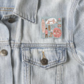 Badge Carré 5 Cm londres (En situation)
