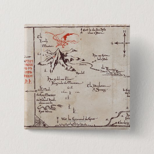 Badge Carré 5 Cm Lonely Mountain (Devant)