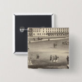 Badge Carré 5 Cm Long Beach House, Long Beach, NJ (Devant & derrière)