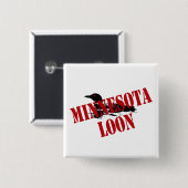 Badge Carré 5 Cm Loon du Minnesota (Devant & derrière)