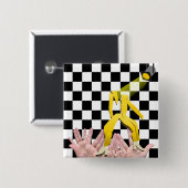 Badge Carré 5 Cm loopy lithuania roop eurovision (Devant & derrière)