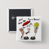 Badge Carré 5 Cm Lord Aidez-moi Je suis infirmière (Devant & derrière)