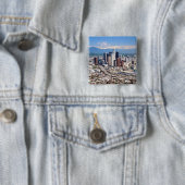 Badge Carré 5 Cm Los Angeles (En situation)