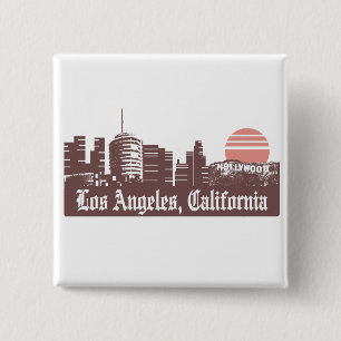 Badge Carré 5 Cm Los Angeles Linesky