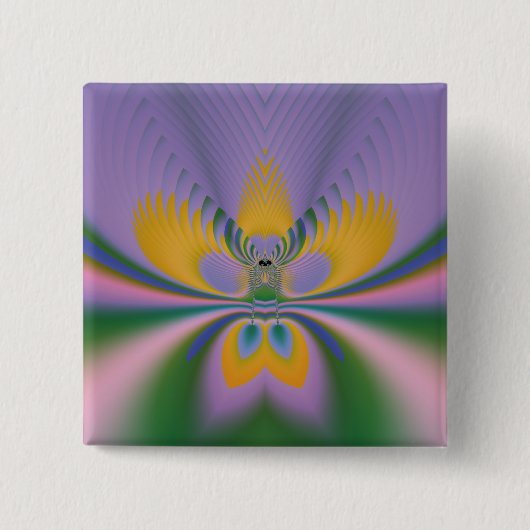 Badge Carré 5 Cm Lotus Pourpre (Devant)