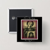 Badge Carré 5 Cm louez le visage saint de jésus (Devant & derrière)