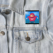 Badge Carré 5 Cm L'Ougandais frotte avec le poing Meme (En situation)