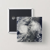 Badge Carré 5 Cm L'ouragan Felicia et le cyclone Enrique à l'est de (Devant & derrière)