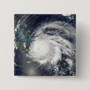 Badge Carré 5 Cm L'ouragan Ike sur Cuba, Hispaniola