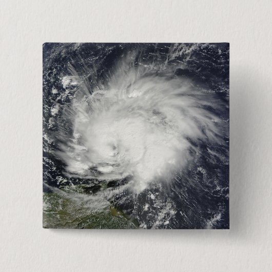 Badge Carré 5 Cm L'ouragan Tomas sur les Petites Antilles (Devant)