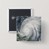 Badge Carré 5 Cm L'ouragan Wilma sur le Mexique (Devant & derrière)