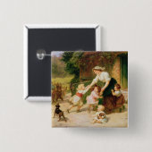 Badge Carré 5 Cm L'ours de danse (Devant & derrière)