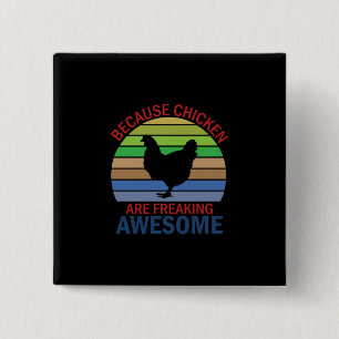 Badge Carré 5 Cm Louvain de poulet Les Poulets Font Des Flammes É