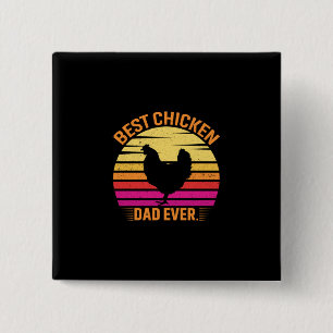 Badge Carré 5 Cm Louvain de poulet Meilleur papa de poulet jamais