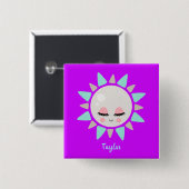 Badge Carré 5 Cm Lovable Kawaii Sunshine (Devant & derrière)