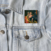 Badge Carré 5 Cm Love, 1910 (En situation)