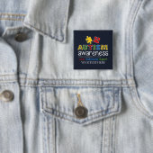 Badge Carré 5 Cm Love Comprendre la Sensibilisation sur l'autisme d (En situation)