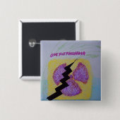 BADGE CARRÉ 5 CM LOVE FOR  FUKUSHIMA (Devant & derrière)