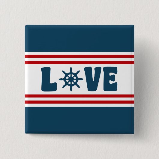 Badge Carré 5 Cm Love nautique design (Devant)