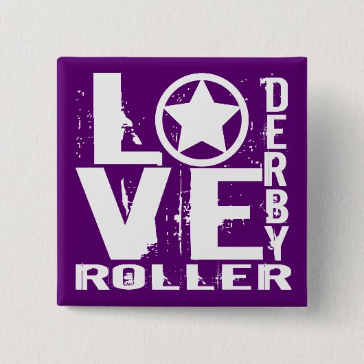 Badge Carré 5 Cm LOVE Roller Derby (Devant)
