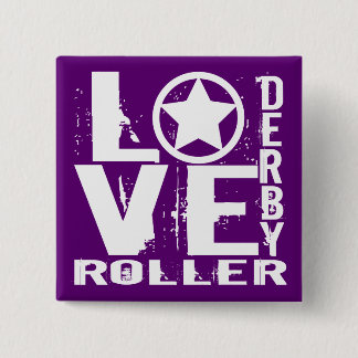 Badge Carré 5 Cm LOVE Roller Derby